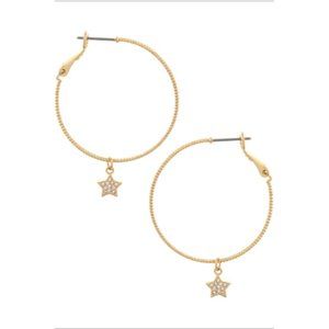 Bluebell Star Charm Hoops Gold One Size NWT
